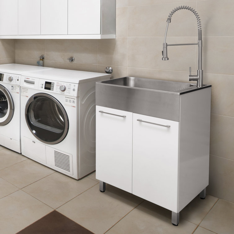 Presenza AllInOne 28" L x 22" W Free Standing Laundry Sink with